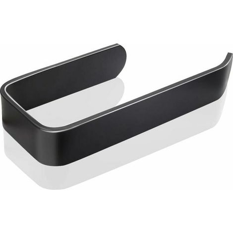Derouleur Papier Toilette - Support Aluminium Noir Auto-adhésif Sans Percage - Pour Salle De Bain Cuisine - 1 Pièce