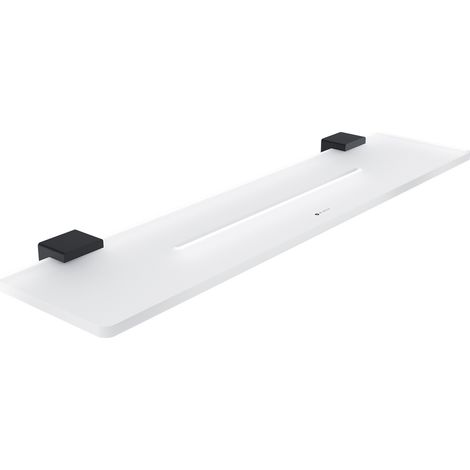 Nimco Kibo étagère de salle de bain avec trous, noir mat, 50 cm Ki-X450-90 (1/3)