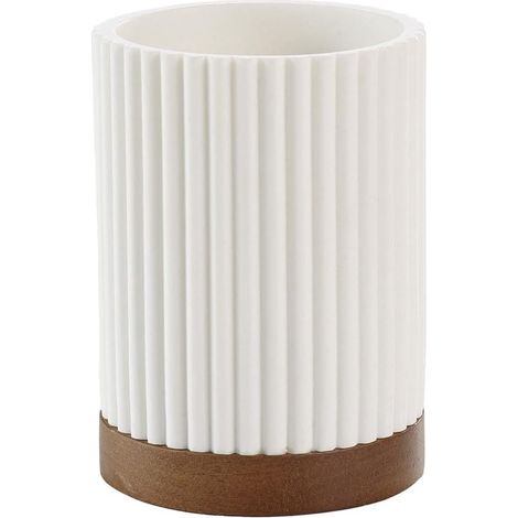 1 - Gobelet - Accessoire Salle De Bain - Résistant Humidité Et Chocs - Pour Routine Quotidienne - Blanc - 8x10,8cm