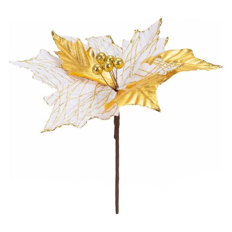 Stella di Natale dorata, decorazione natalizia.
