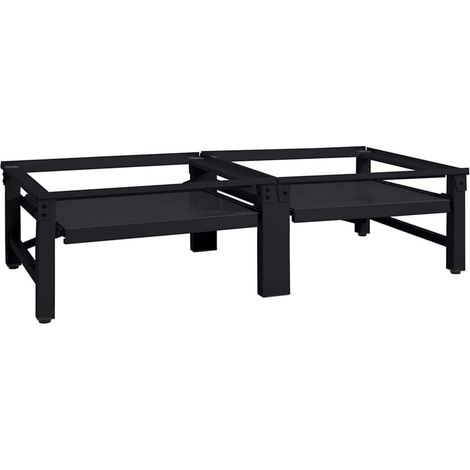 Pedestallo per Lavatrice 2 pcs Nero 124,5 x 61,5 x 32,5 cm vidaXL