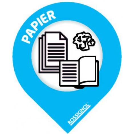 Lot de 10 stickers de tri sélectif - papier - bleu ciel RAL 5015