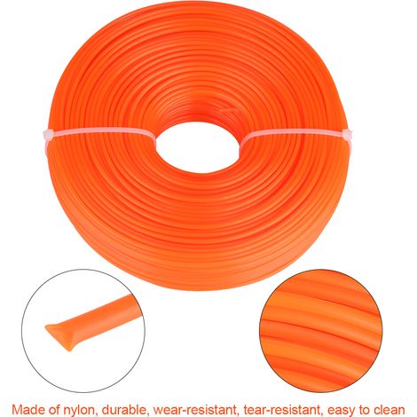 Fil nylon rond 2,4mm pour débroussailleuse thermique – fil de coupe résistant, longueur 100m, tresse ronde (1/3)