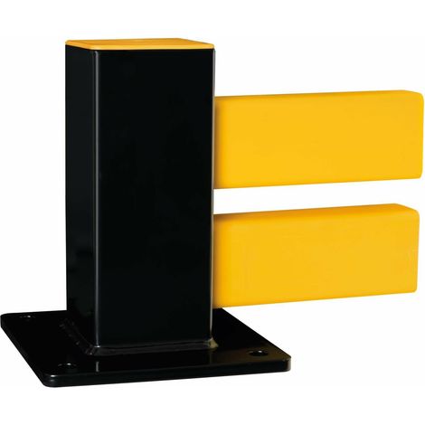 BLACK BULL Bodenbarriere Hybrid Standpfosten Anfang/Ende 255 x 100 x 100mm schwarz gelb (1/4)