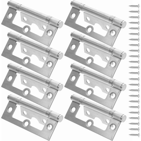 6 Paires Charnière Plate sans Mortaise 3, 1x1, 3 Pouces (1/5)