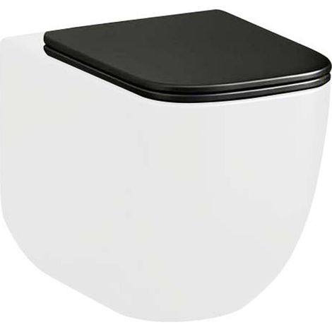 Copriwater soft close slim in termoindurente nero opaco a sgancio rapido Kora (1/5)