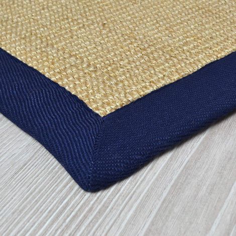 Tapis Sisal Amazonas Nature Bordure: Jeans / Denim 70 x 130 cm