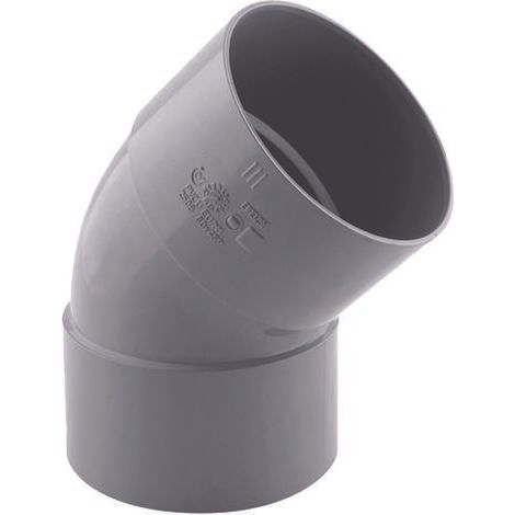 Coude pvc 45° ff ø 80 raccord évacuation - Interplast (1/3)