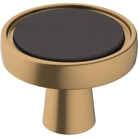 Bouton de placard Noir mat/bronze champagne 35 mm de diamètre Fusion 1 lot Bouton de tiroir Quincaillerie d'armoire (1/5)