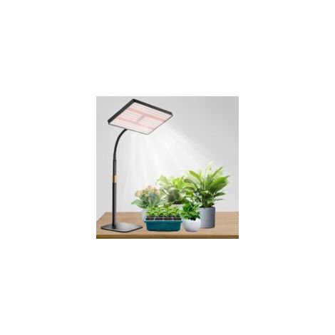 Lampe de culture à spectre complet LED 286 avec LED UV-IR, minuterie marche/arrêt automatique et 10 niveaux de luminosité réglables.