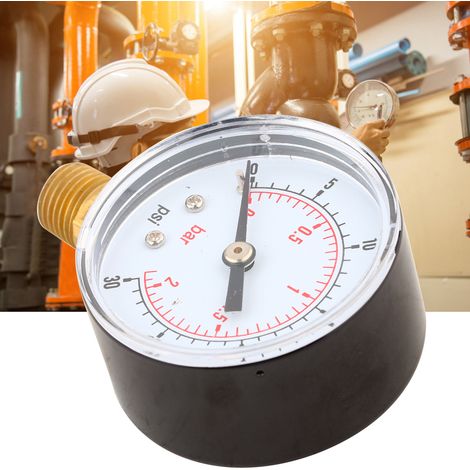 Manometer 50 mm mit 1/4 BSPT Messinggewinde für Kraftstoff, Luft, Öl, Gas, Wasser (0-30 PSI 0-2 bar) (1/5)