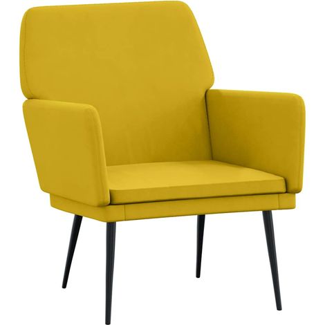 Sillón de terciopelo amarillo 62x79x79 cm vidaXL