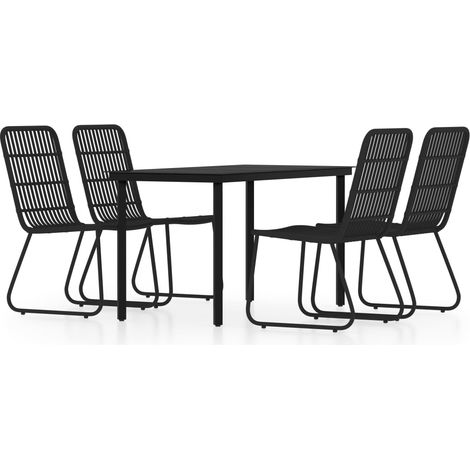 vidaXL Set da Pranzo da Giardino 5 pz Nero (1/5)