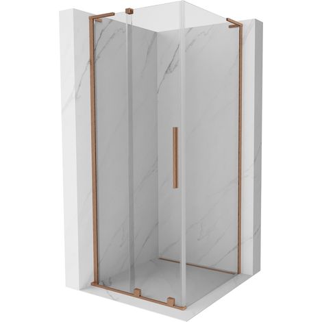Cabine de douche coulissante Mexen Velar L 110 x 110 cm, transparent, cuivre brossé - 871-110-110-03-65 (1/5)