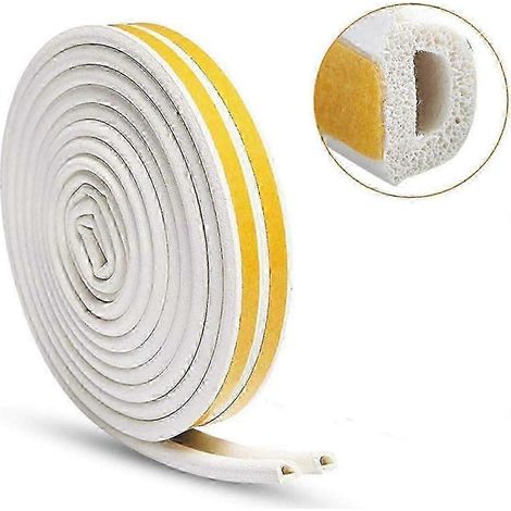 Joint d'étanchéité en caoutchouc de type D de 10 m, adapté à diverses portes et fenêtres pour la protection contre le vent froid et l'isolation phonique. (1/5)