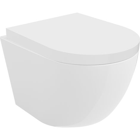 Mexen Lena Toilettenschüssel Randlos mit Hartfasesitz, duroplast, Weiß - 30220200 (1/5)