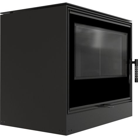 Kaminofen aus Stahl KRATKI KARI 80 Ø 180 12 kW schwarz Verkleidung mit Türfeder (1/5)