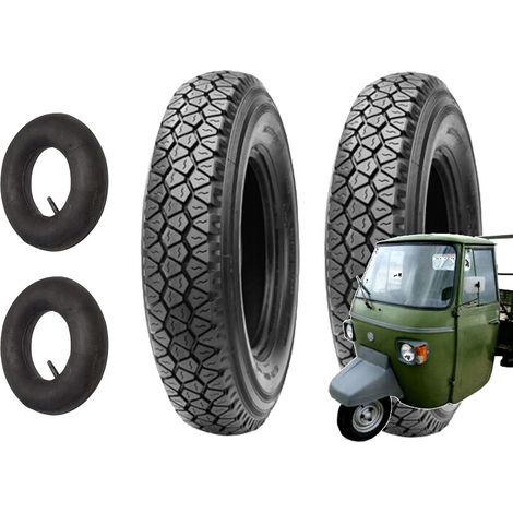 COPPIA PNEUMATICI D810 4.50-10 8PR 76L M+S + CAMERE D'ARIA GOMME PER APE PIAGGIO MP501 - MP601 (1/4)