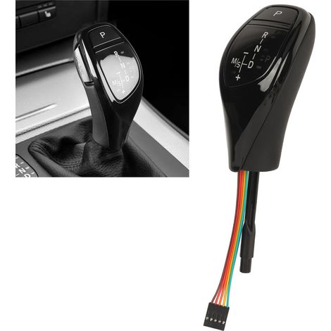(Vidéo disponible) BMW Série 6 E63 E64 Avant restylage LHD 2004-2006 Sélecteur de vitesse électronique LED en forme de pouce, kit de démarrage à bouton-poussoir rouge, noir brillant. (1/5)