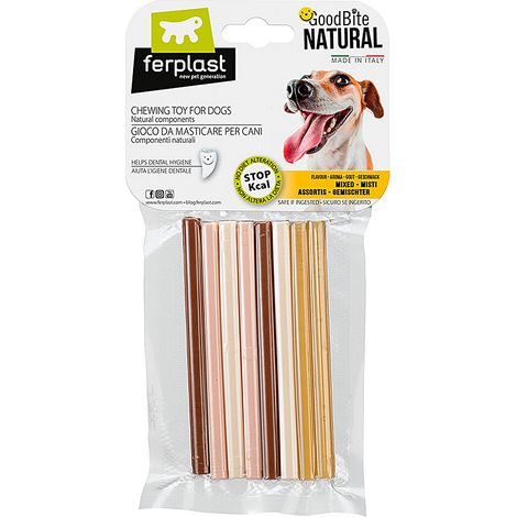 Ferplast GOODBITE NATURAL STICK Gioco da masticare per cani ai gusti misti. Variante NATURAL STICK - Misure: Ø 0.9 x 12.5 cm - (1/2)
