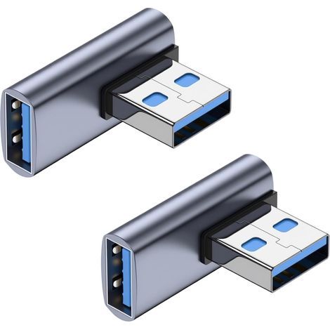 Adattatore USB 3.1 a 90 gradi, 2 adattatori ad angolo retto maschio-femmina, ricarica rapida e compatibile con OTG, per PC, laptop, TV, accoppiatore USB 3.1 (1/5)