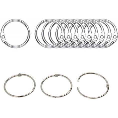 10 pièces Anneaux de Rideau à Ouvrir, Anneaux de Rideau de 15 mm, Anneaux de Rideau, Anneaux Ronds, Pinces à Rideaux, Argent (1/4)