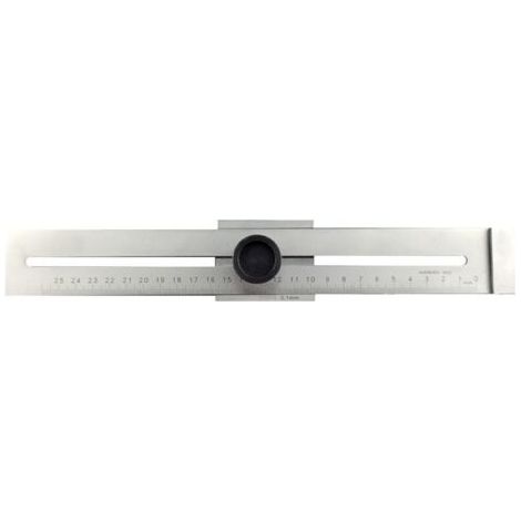 Règle de traçage chromée mate graduée au laser, graduation en mm, bord de traçage trempé, tailles Nom: 250 mm Mesure en inox (1/5)