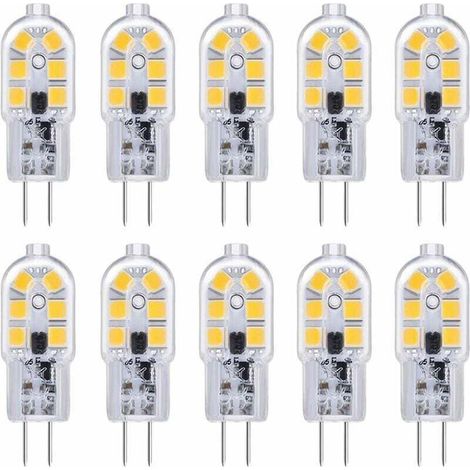 Lot de 10 ampoules LED G4 12 V 2 W Blanc froid 6000 K 200 lm Couvercle de cuisine pour camping-car Non dimmable (1/4)