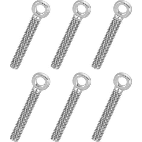 6 Pcs Boulon à Œil M5x30mm Boulon à Œillet de Levage pour Balancement d'Épaule, Vis Filetage Complet en Acier Inoxydable 304, Filetage Métrique Trou Coulissant, Couleur Argentée (1/5)