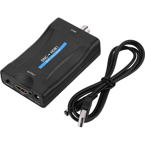 Convertitore da BNC a HDMI, convertitore video HD a 5V DC con risoluzione 1080P/720P e tecnologia di compensazione 3D. (1/4)