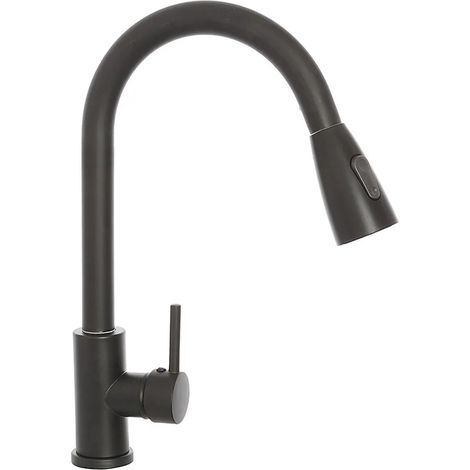 Miscelatore cucina nero opaco in acciaio inox con doccetta estraibile (1/3)