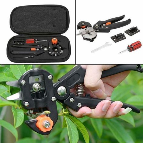 Acier Inoxydable Professionnel Jardin fruitier Plante élagage Outil élagage Ciseaux, Outil de greffe, kit de greffe pour Jardin (1/4)
