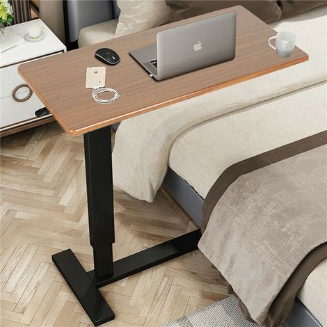 Tavolino Servitore da Letto Regolabile in Altezza con Ruote Nascoste Scrivania Tavolino Servipranzo per Mangiare, PC, Lavoro