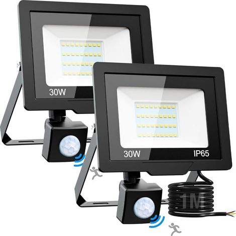 2-Pack Outdoor LED Floodlight with Motion Sensor, [30W 6500K] Outdoor LED Floodlight, 3000LM Waterproof Outdoor LED Spotlight, Outdoor Lighting for Patio, Garden, Garage, Yard, Cool White