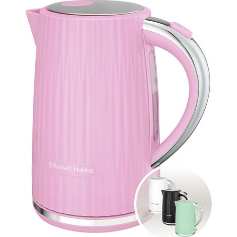 Bouilloire électrique (Eau chaude, thé, café, 1,7 L, couvercle à ouverture par pression, bec verseur parfait, filtre amovible et lavable, voyant lumineux, framboise, 2400W) Eden 27362-70 (1/5)
