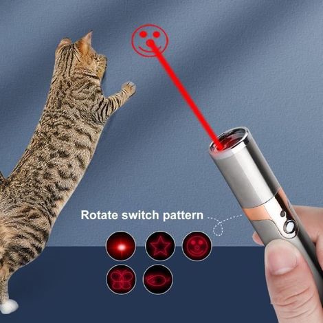 JOUET Jouet interactif chat multifonctionnel beau excellent 3 modes déclairage 4 modèles de projection style-Silver 1 (1/4)
