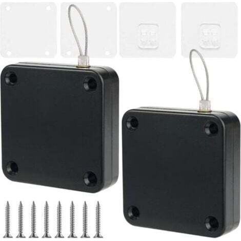 2 pièces Ferme Porte Automatique,Ferme-Porte Avec Cordon,Domicile Ferme Porte Multifonctionnel Ferme Porte à Capteur Automatique Sans Poinçon Automatic Door Closer,pour Intérieur, Maison (1/5)
