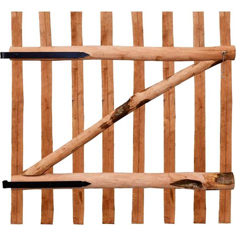 vidaXL Puerta para valla 100x100cm madera de avellano impregnada (1/2)