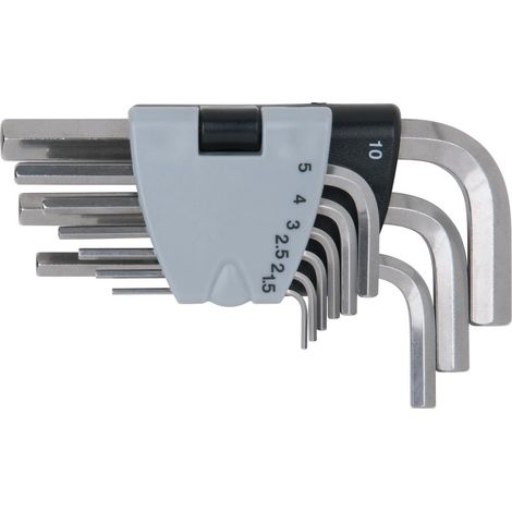 Jeu de clés mâles coudées pour vis 6 pans, EDELSTAHL, 9 pcs
