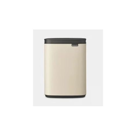 Brabantia BO4LBE Pattumiera a pedale 4 litri in acciaio e plastica con chiusura silenziosa e materiale riciclato 54% colore Beige
