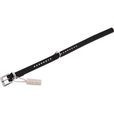 K BUFFALO COLLAR DIAMANTES UNA FILA, 17MM 40CM NEGRO AJUSTABLE 30-36CM