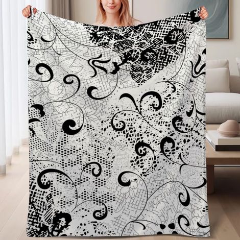 Couverture de lit en polaire, jeté doux et chaud idéal pour le printemps, légère et luxueuse en microfibre de polyester, décoration intérieure cosy et élégante, cadeau parfait pour tout le monde,6080 (1/4)