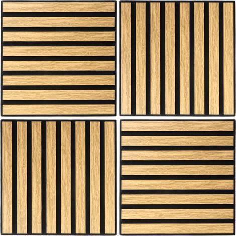 Akustikpaneele in Holz Optik hell 30 x 30 cm 4er Set für 0,36m²