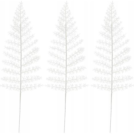 RAMO PER ALBERO DI NATALE 44 CM DECORATIVO ORNAMENTO FOGLIA ARTIFICIALE BIANCA