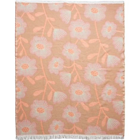 Amadeus - Plaid Lilou fleurs orange 130x170 cm (1/2)