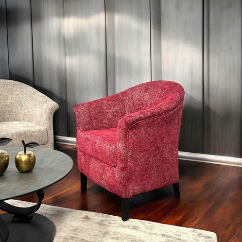 Fauteuil Cabriolet rouge chiné MIRA (1/5)