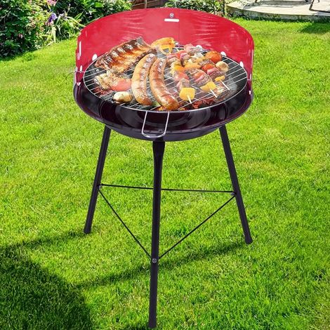 Barbecue a Carbone Carbonella BBQ Grill in Metallo 2 livelli con Paravento 33cm (1/2)
