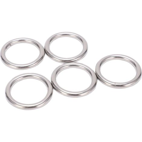 5 Anneaux en Acier Inoxydable 304, Joints Ronds Polyvalents pour Yoga, Voile, Plongée et Hamac, 5x30mm (1/5)