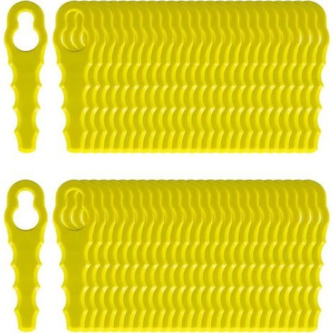 Lot de 100 Lames de Rechange compatible pour Ryobi Coupe Bordure, Têtes Double Lames Dentelées RAC155 RAC157 RAC158 (1/5)