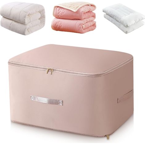 Organisateur d'Auto-Compression Ultra peu Encombrant, Sacs de Rangement Compressible pour Couettes et, Sac de Compression Voyage (Rose,54x42x60CM) (1/5)